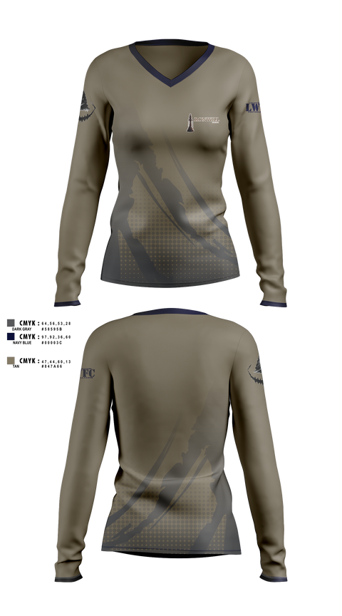 Womens Long Sleeve Vneck Shirt, Logan Williams Football Camps, , Teamtime, Team time, sublimation, custom sports apparel, team uniforms, spirit wear, spiritwear, sports uniforms, custom shirts, team store, custom team store, fundraiser sports, apparel fundraiser