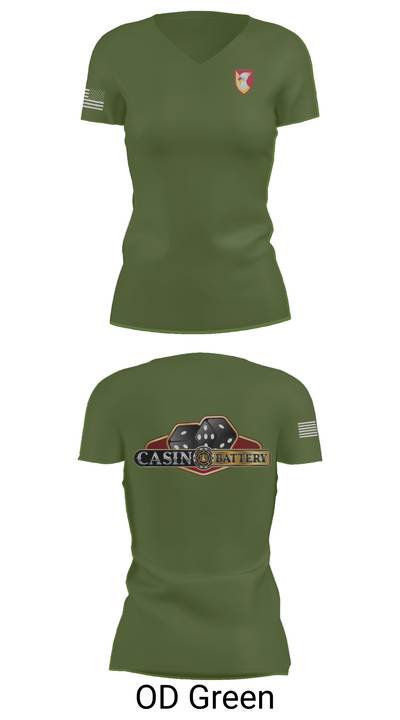 Charlie Battery, 1st Battalion 1st Air Defense Artillery Regiment 30470719 Women's Short Sleeve V-neck Shirt - 48