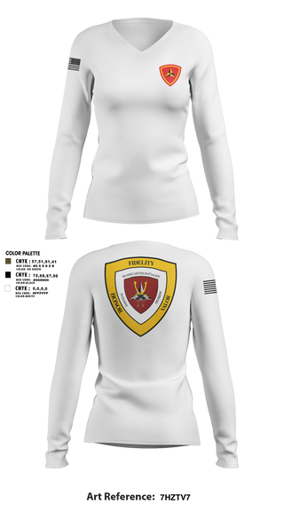 Womens Long Sleeve Vneck Shirt, HQBN 3D MARDIV, Marines, Teamtime, Team time, sublimation, custom sports apparel, team uniforms, spirit wear, spiritwear, sports uniforms, custom shirts, team store, custom team store, fundraiser sports, apparel fundraiser