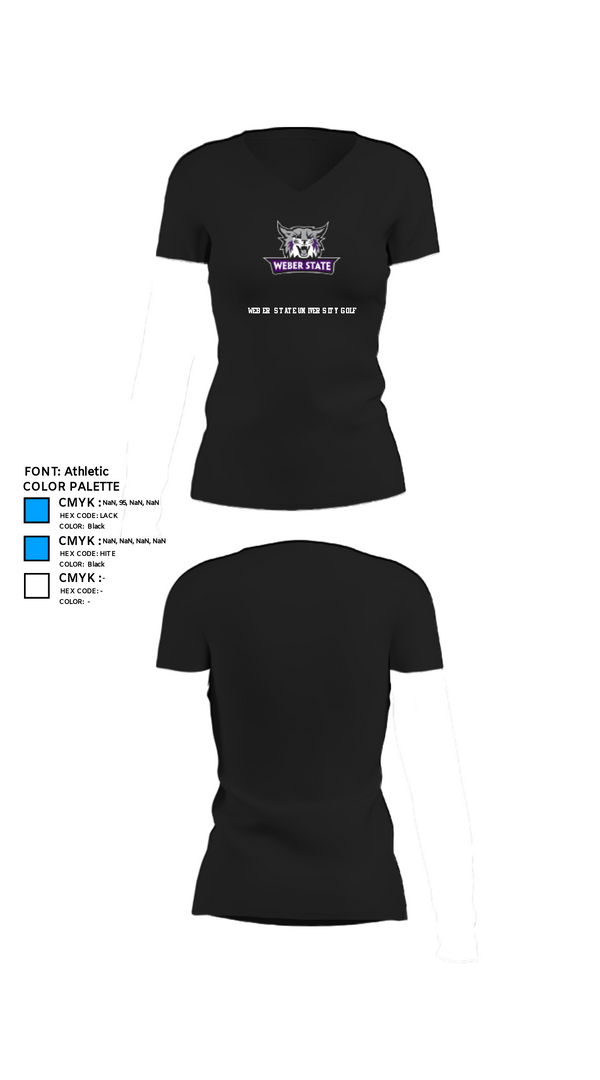 Womens Short Sleeve Vneck Shirt, Weber State University Golf, Golf, Teamtime, Team time, sublimation, custom sports apparel, team uniforms, spirit wear, spiritwear, sports uniforms, custom shirts, team store, custom team store, fundraiser sports, apparel fundraiser