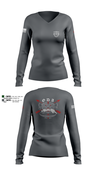 9135 74248707 Women's Long Sleeve V-neck Shirt - 3
