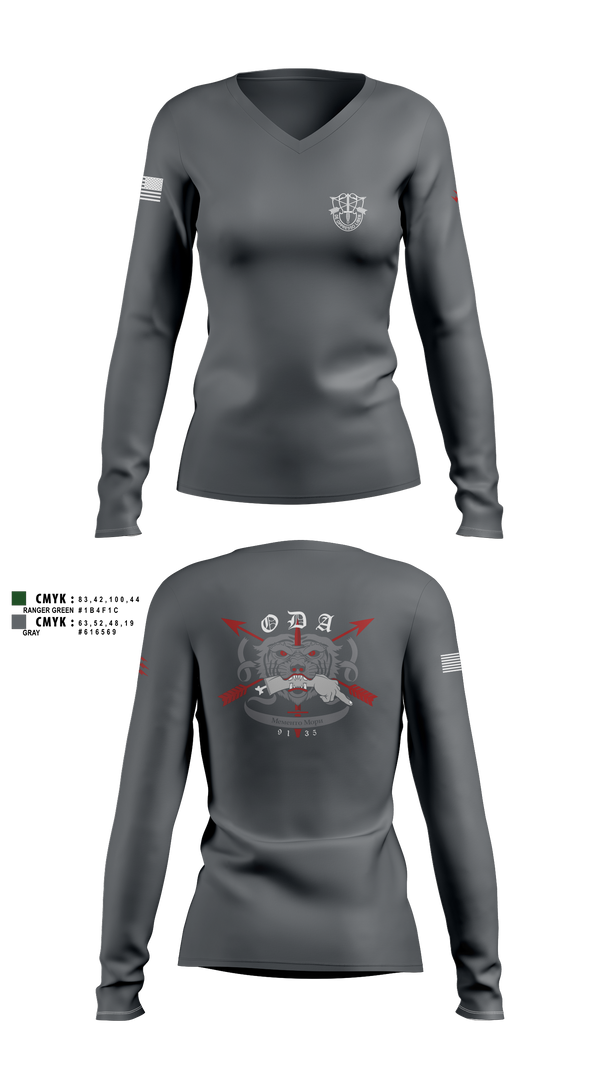 Womens Long Sleeve Vneck Shirt, 9135, National Guard, Teamtime, Team time, sublimation, custom sports apparel, team uniforms, spirit wear, spiritwear, sports uniforms, custom shirts, team store, custom team store, fundraiser sports, apparel fundraiser