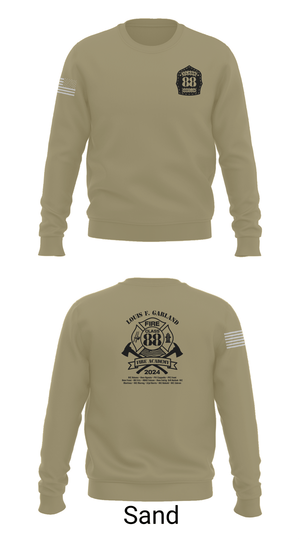 Crew Neck Sweatshirt, Class 88, Air Force, Teamtime, Team time, sublimation, custom sports apparel, team uniforms, spirit wear, spiritwear, sports uniforms, custom shirts, team store, custom team store, fundraiser sports, apparel fundraiser