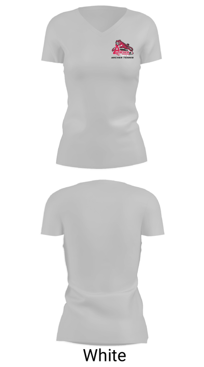 Archer High School Tennis 49257029 Women's Short Sleeve V-neck Shirt - 7