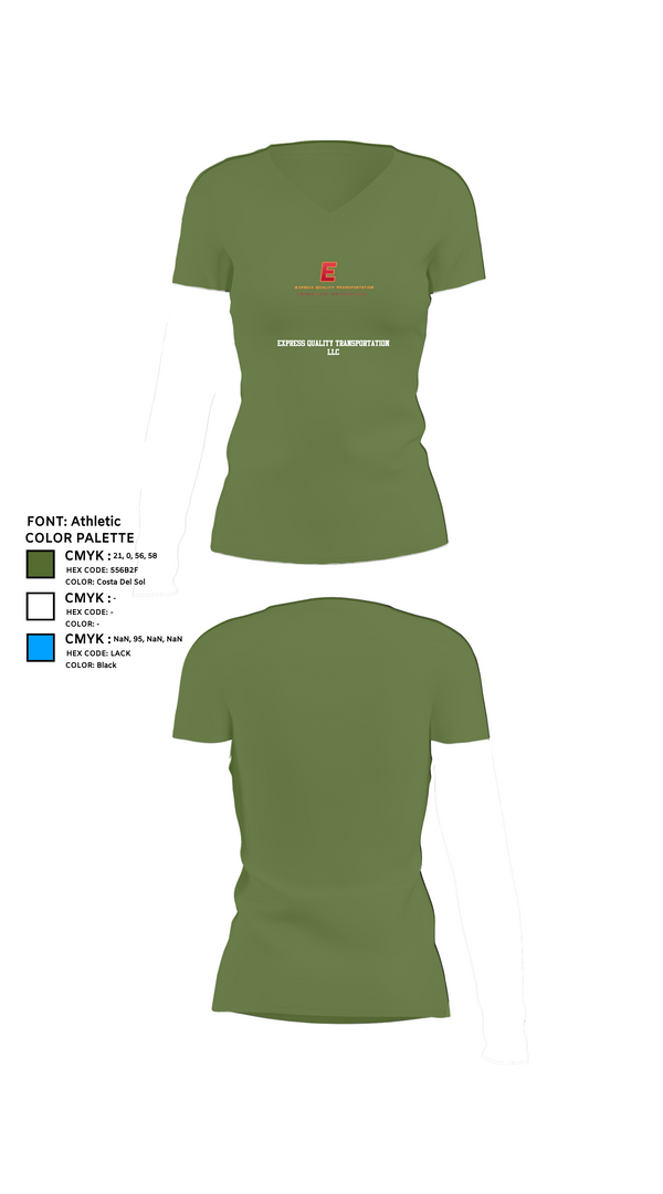 Womens Short Sleeve Vneck Shirt, Express Quality Transportation LLC, , Teamtime, Team time, sublimation, custom sports apparel, team uniforms, spirit wear, spiritwear, sports uniforms, custom shirts, team store, custom team store, fundraiser sports, apparel fundraiser
