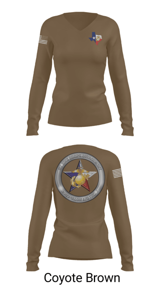 Womens Long Sleeve Vneck Shirt, Goodfellow AFB MCD, Marines, Teamtime, Team time, sublimation, custom sports apparel, team uniforms, spirit wear, spiritwear, sports uniforms, custom shirts, team store, custom team store, fundraiser sports, apparel fundraiser