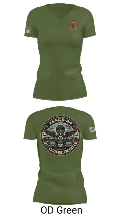 MACS 24 ATC Detachment A 44411642 Women's Short Sleeve V-neck Shirt - 48