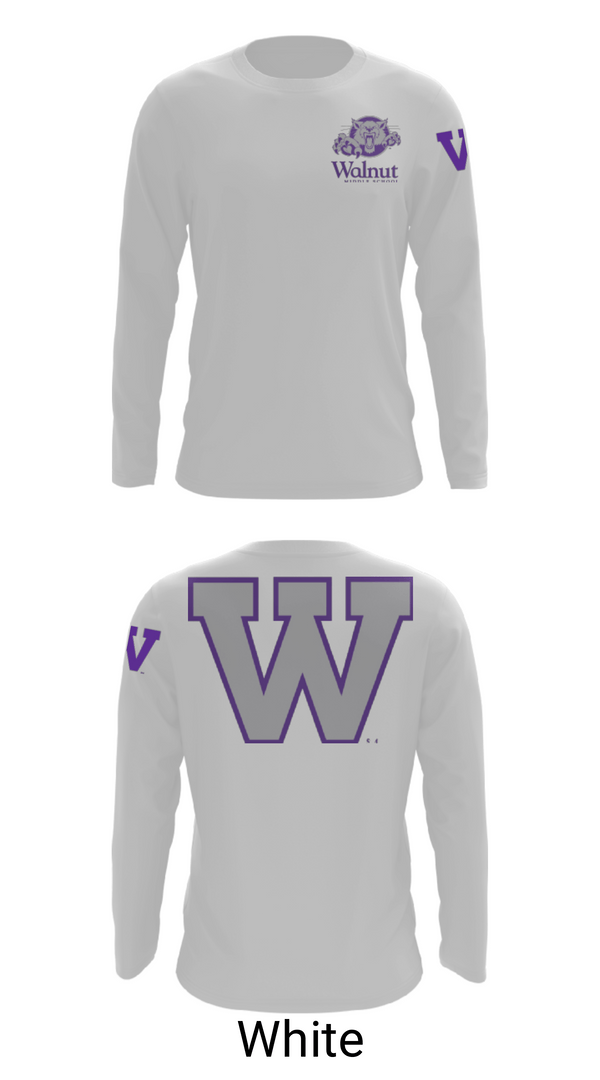 Long Sleeve Performance Shirt, Walnut Middle School, Spirit Store, Teamtime, Team time, sublimation, custom sports apparel, team uniforms, spirit wear, spiritwear, sports uniforms, custom shirts, team store, custom team store, fundraiser sports, apparel fundraiser