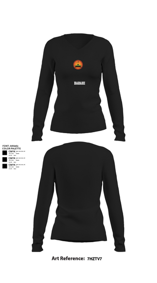 Womens Long Sleeve Vneck Shirt, Barahi, , Teamtime, Team time, sublimation, custom sports apparel, team uniforms, spirit wear, spiritwear, sports uniforms, custom shirts, team store, custom team store, fundraiser sports, apparel fundraiser