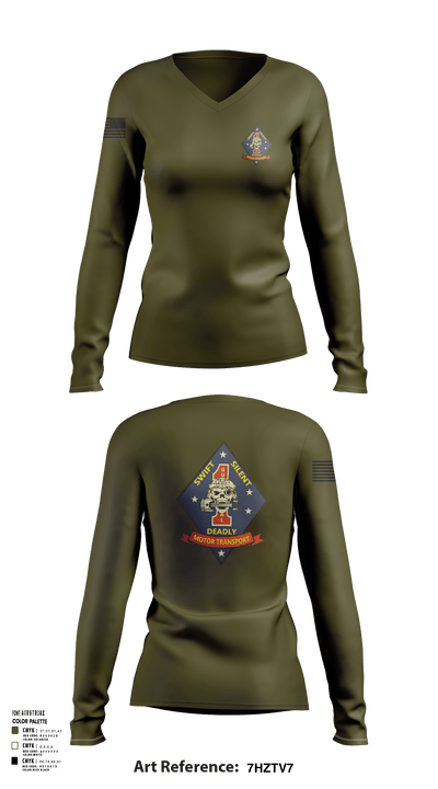 1st Recon 56850190 Women's Long Sleeve V-neck Shirt - 122