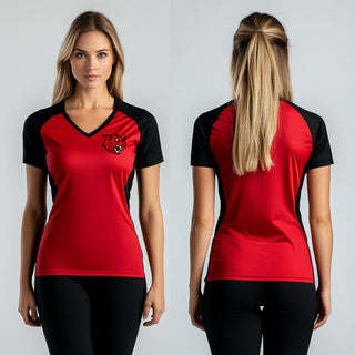 Womens Short Sleeve Vneck Shirt, Kirbyville High School Basketball, Women's Basketball, Teamtime, Team time, sublimation, custom sports apparel, team uniforms, spirit wear, spiritwear, sports uniforms, custom shirts, team store, custom team store, fundraiser sports, apparel fundraiser