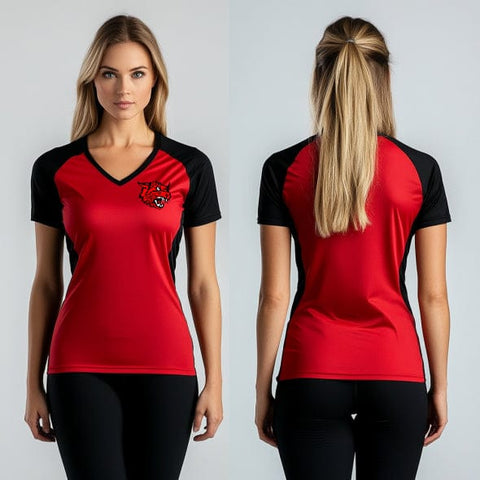 Womens Short Sleeve Vneck Shirt, Kirbyville High School Basketball, Women's Basketball, Teamtime, Team time, sublimation, custom sports apparel, team uniforms, spirit wear, spiritwear, sports uniforms, custom shirts, team store, custom team store, fundraiser sports, apparel fundraiser