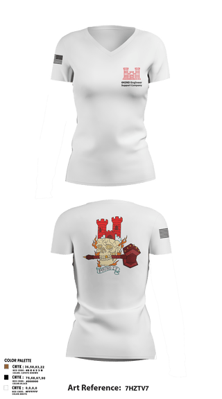 Womens Short Sleeve Vneck Shirt, 642nd Engineer Support Company642ND Engineer Support Company, Army, Teamtime, Team time, sublimation, custom sports apparel, team uniforms, spirit wear, spiritwear, sports uniforms, custom shirts, team store, custom team store, fundraiser sports, apparel fundraiser
