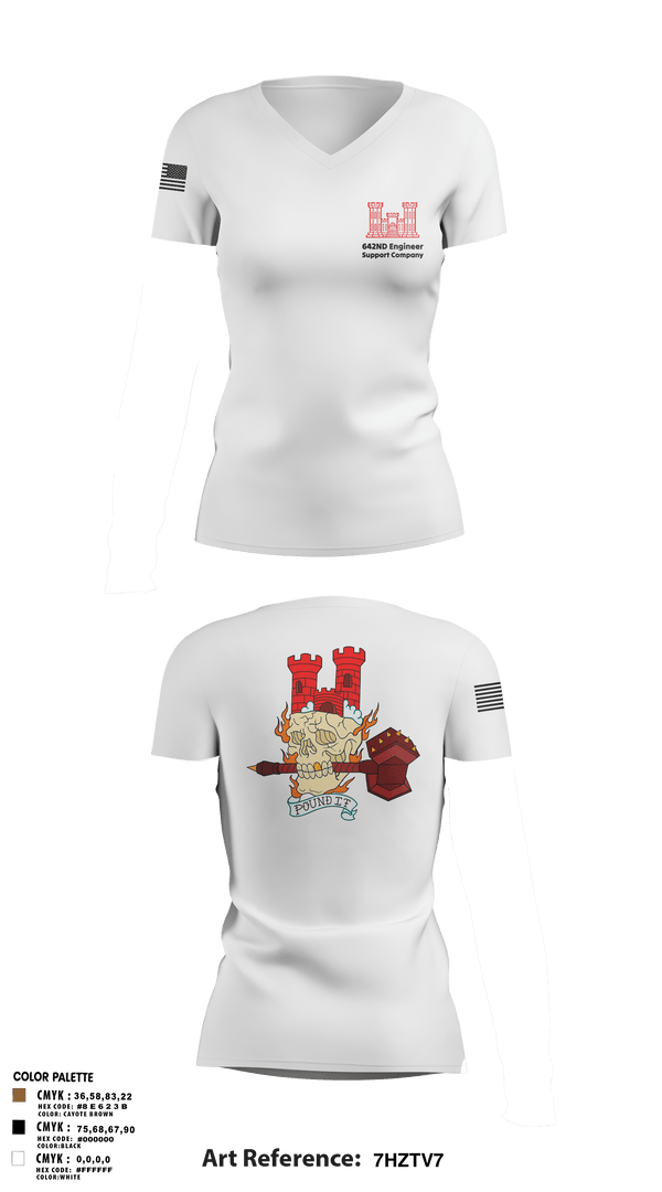 Womens Short Sleeve Vneck Shirt, 642nd Engineer Support Company642ND Engineer Support Company, Army, Teamtime, Team time, sublimation, custom sports apparel, team uniforms, spirit wear, spiritwear, sports uniforms, custom shirts, team store, custom team store, fundraiser sports, apparel fundraiser