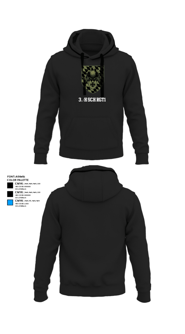 Hoodie, 3./HSchRgt1, Army, Teamtime, Team time, sublimation, custom sports apparel, team uniforms, spirit wear, spiritwear, sports uniforms, custom shirts, team store, custom team store, fundraiser sports, apparel fundraiser