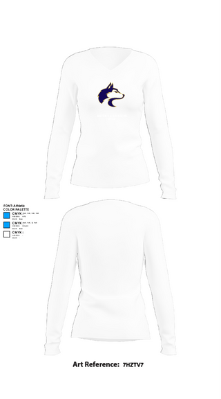 Womens Long Sleeve Vneck Shirt, Marsing High School Cheer, Cheer, Teamtime, Team time, sublimation, custom sports apparel, team uniforms, spirit wear, spiritwear, sports uniforms, custom shirts, team store, custom team store, fundraiser sports, apparel fundraiser