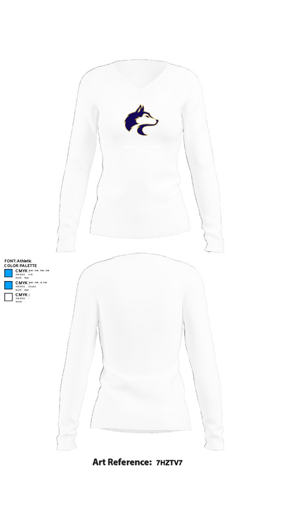 Marsing High School Cheer 8568525 Women's Long Sleeve V-neck Shirt - 15