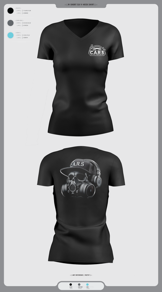 Womens Short Sleeve Vneck Shirt, C.A.R.S, , Teamtime, Team time, sublimation, custom sports apparel, team uniforms, spirit wear, spiritwear, sports uniforms, custom shirts, team store, custom team store, fundraiser sports, apparel fundraiser