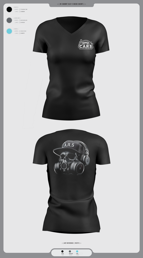 Womens Short Sleeve Vneck Shirt, C.A.R.S, , Teamtime, Team time, sublimation, custom sports apparel, team uniforms, spirit wear, spiritwear, sports uniforms, custom shirts, team store, custom team store, fundraiser sports, apparel fundraiser