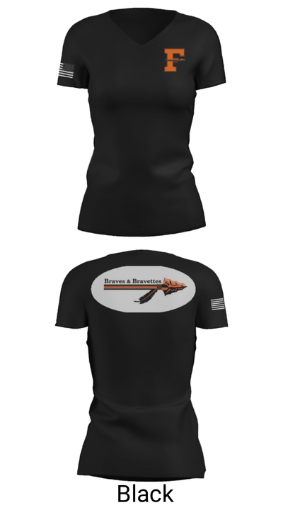 Flathead High School Cheer 53746327 Women's Short Sleeve V-neck Shirt - 38