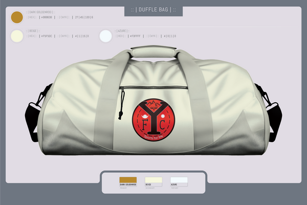 Duffle Bag, YFC, Men's Soccer, Teamtime, Team time, sublimation, custom sports apparel, team uniforms, spirit wear, spiritwear, sports uniforms, custom shirts, team store, custom team store, fundraiser sports, apparel fundraiser