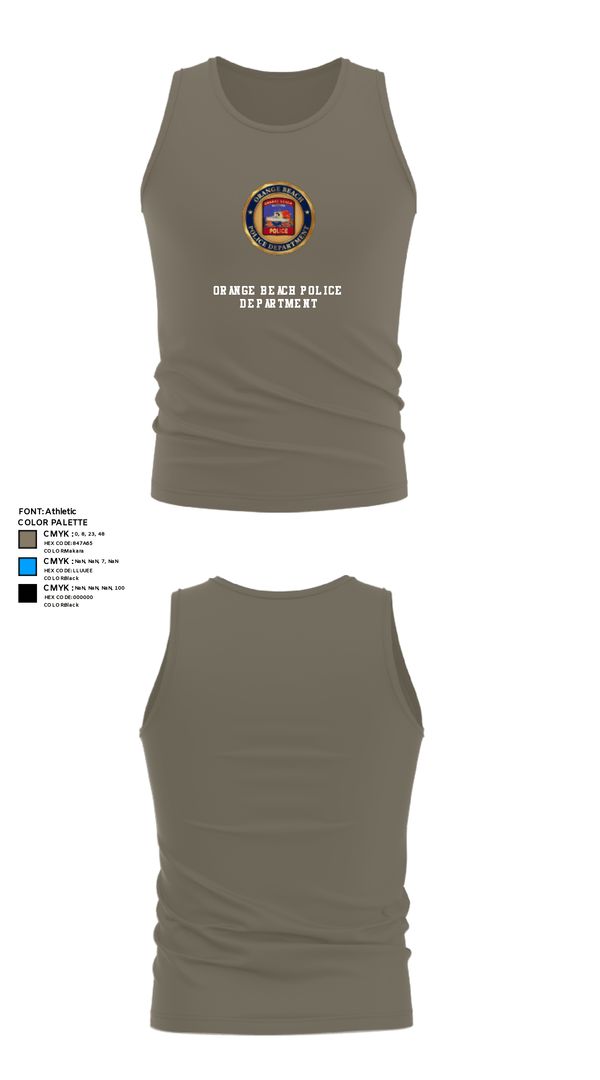Tank Top, Orange Beach Police Department, Police, Teamtime, Team time, sublimation, custom sports apparel, team uniforms, spirit wear, spiritwear, sports uniforms, custom shirts, team store, custom team store, fundraiser sports, apparel fundraiser