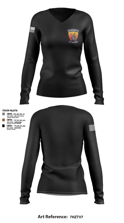 A/2135th GSAB “SMUGGLERS” 66831514 Women's Long Sleeve V-neck Shirt -1 3