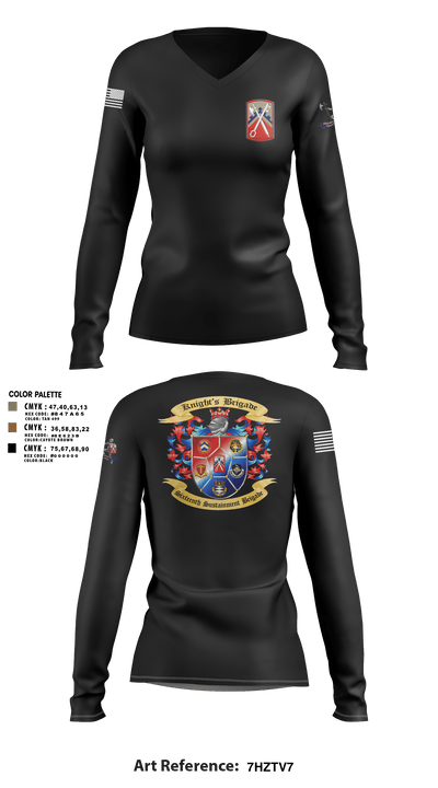 16th Sustainment Brigade 31435396 Women's Long Sleeve V-neck Shirt - 3