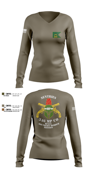 Womens Long Sleeve Vneck Shirt, 346 MP CO, , Teamtime, Team time, sublimation, custom sports apparel, team uniforms, spirit wear, spiritwear, sports uniforms, custom shirts, team store, custom team store, fundraiser sports, apparel fundraiser