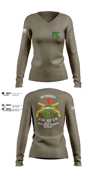 346 MP CO 9773492 Women's Long Sleeve V-neck Shirt - 9