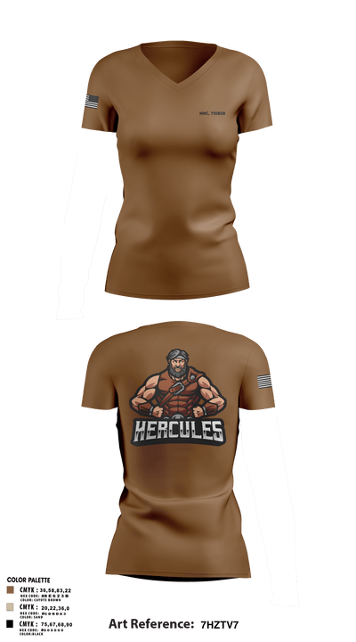 HHC, 710BSB 77309923 Women's Short Sleeve V-neck Shirt - 1