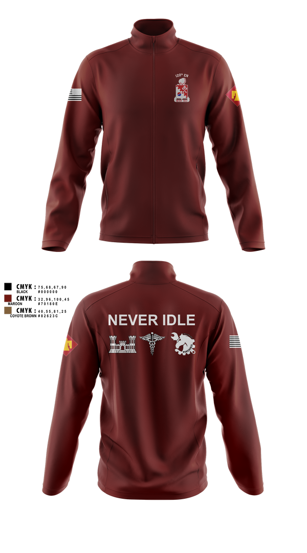 Fleece Jacket, 120th Engineers, Army, Teamtime, Team time, sublimation, custom sports apparel, team uniforms, spirit wear, spiritwear, sports uniforms, custom shirts, team store, custom team store, fundraiser sports, apparel fundraiser