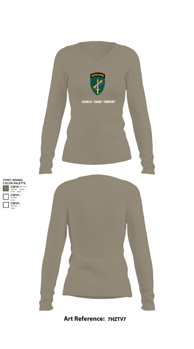 Charlie “Chaos” Company 47870658 Women's Long Sleeve V-neck Shirt - 62