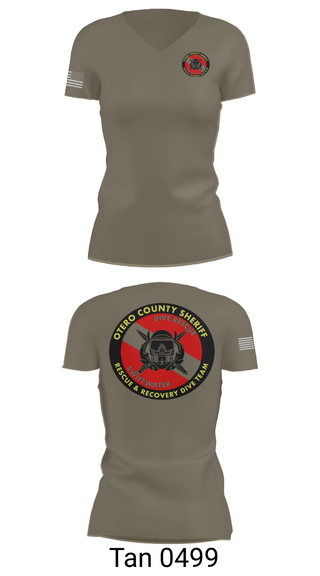 Womens Short Sleeve Vneck Shirt, Otero County Sheriff, Police, Teamtime, Team time, sublimation, custom sports apparel, team uniforms, spirit wear, spiritwear, sports uniforms, custom shirts, team store, custom team store, fundraiser sports, apparel fundraiser