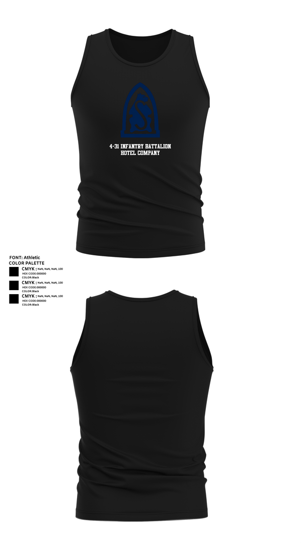 Tank Top, 4-31 infantry battalion hotel company, Army, Teamtime, Team time, sublimation, custom sports apparel, team uniforms, spirit wear, spiritwear, sports uniforms, custom shirts, team store, custom team store, fundraiser sports, apparel fundraiser