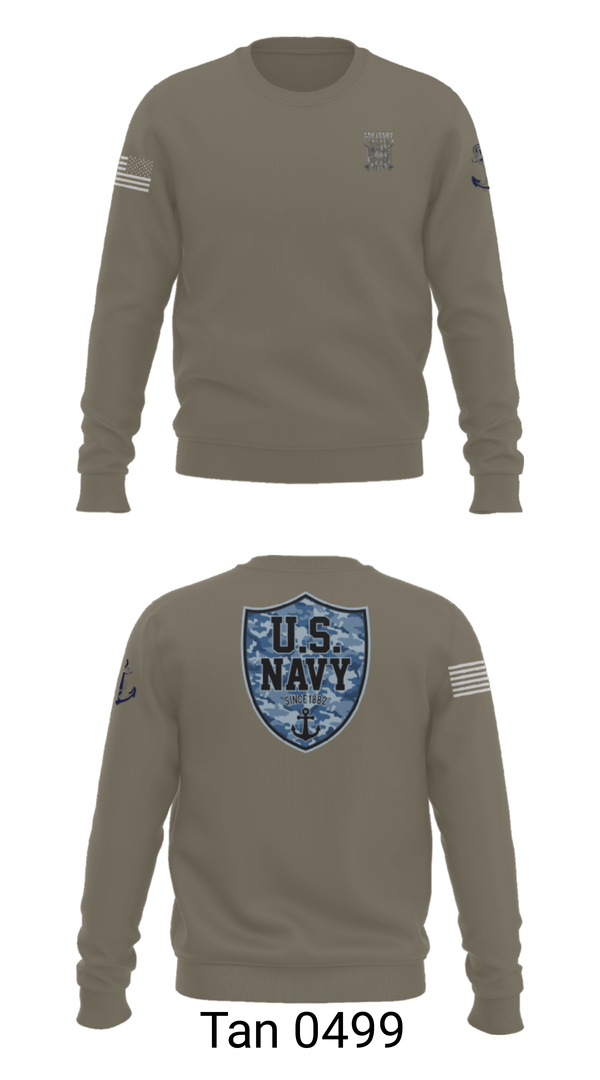 Crew Neck Sweatshirt, CVN 77 George HW Bus, Navy, Teamtime, Team time, sublimation, custom sports apparel, team uniforms, spirit wear, spiritwear, sports uniforms, custom shirts, team store, custom team store, fundraiser sports, apparel fundraiser