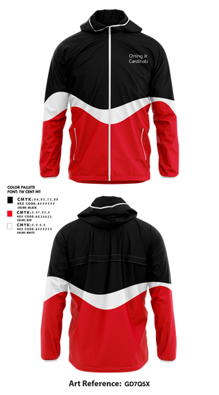 Windbreaker, Orting Jr Cardinals, , Teamtime, Team time, sublimation, custom sports apparel, team uniforms, spirit wear, spiritwear, sports uniforms, custom shirts, team store, custom team store, fundraiser sports, apparel fundraiser