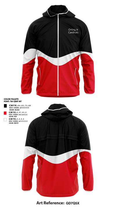 Orting Jr Cardinals 66929209 Windbreaker - 1