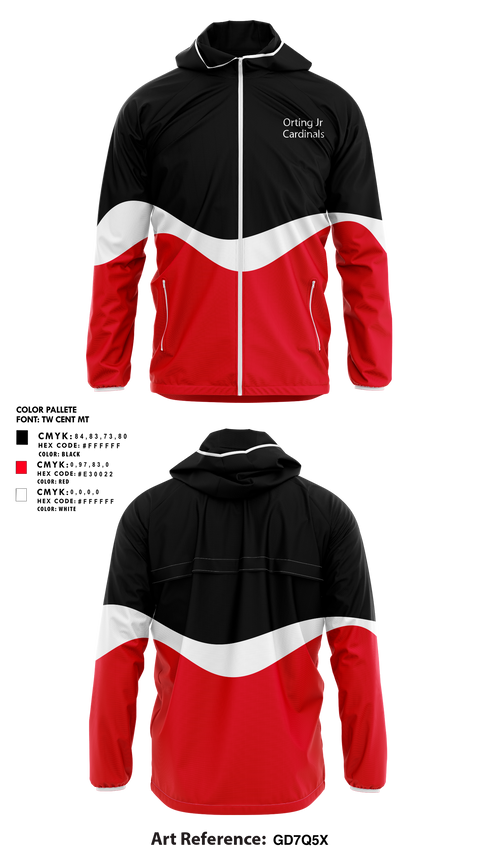Windbreaker, Orting Jr Cardinals, , Teamtime, Team time, sublimation, custom sports apparel, team uniforms, spirit wear, spiritwear, sports uniforms, custom shirts, team store, custom team store, fundraiser sports, apparel fundraiser