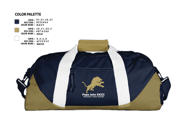 Duffle Bag, Pope John XXIII Regional High School Basketball, Men's Basketball, Teamtime, Team time, sublimation, custom sports apparel, team uniforms, spirit wear, spiritwear, sports uniforms, custom shirts, team store, custom team store, fundraiser sports, apparel fundraiser