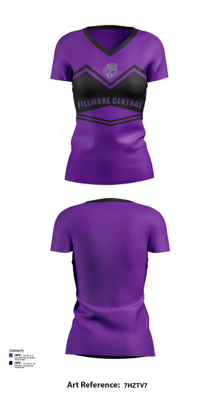 Womens Short Sleeve Vneck Shirt, Fillmore Central High School Cheer, Cheer, Teamtime, Team time, sublimation, custom sports apparel, team uniforms, spirit wear, spiritwear, sports uniforms, custom shirts, team store, custom team store, fundraiser sports, apparel fundraiser