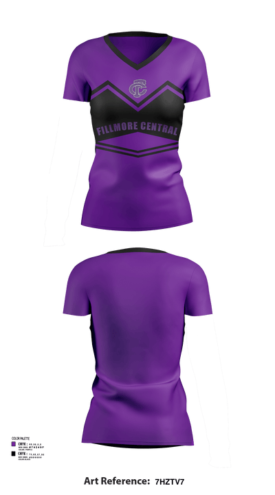 Fillmore Central High School Cheer 23350497 Women's Short Sleeve V-neck Shirt - 113