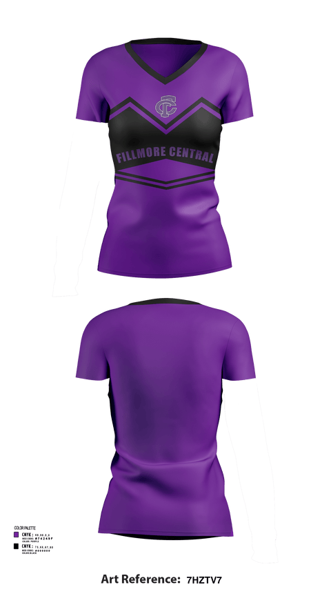 Womens Short Sleeve Vneck Shirt, Fillmore Central High School Cheer, Cheer, Teamtime, Team time, sublimation, custom sports apparel, team uniforms, spirit wear, spiritwear, sports uniforms, custom shirts, team store, custom team store, fundraiser sports, apparel fundraiser