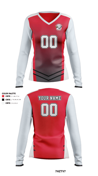 Women's Long Sleeve Vneck Shirt, Benjamin Franklin Middle School Volleyball, Women's Volleyball, Teamtime, Team time, sublimation, custom sports apparel, team uniforms, spirit wear, spiritwear, sports uniforms, custom shirts, team store, custom team store, fundraiser sports, apparel fundraiser