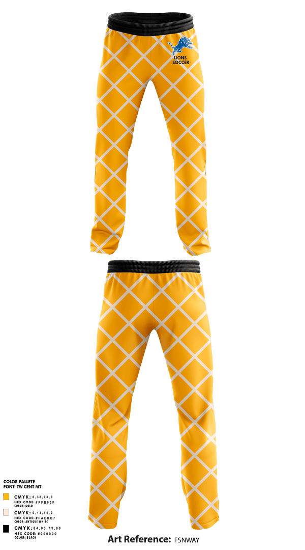 Sweatpants, Lions, Men's Soccer, Teamtime, Team time, sublimation, custom sports apparel, team uniforms, spirit wear, spiritwear, sports uniforms, custom shirts, team store, custom team store, fundraiser sports, apparel fundraiser
