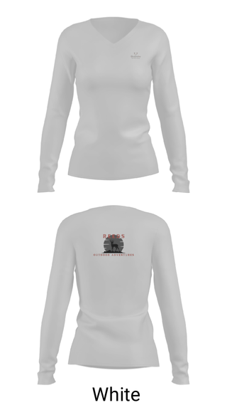 Women's Long Sleeve Vneck Shirt, Reeds Outdoor Adventures, , Teamtime, Team time, sublimation, custom sports apparel, team uniforms, spirit wear, spiritwear, sports uniforms, custom shirts, team store, custom team store, fundraiser sports, apparel fundraiser