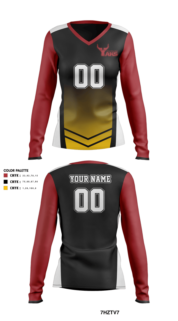 Womens Long Sleeve Vneck Shirt, Yakima Valley College Volleyball, Women's Volleyball, Teamtime, Team time, sublimation, custom sports apparel, team uniforms, spirit wear, spiritwear, sports uniforms, custom shirts, team store, custom team store, fundraiser sports, apparel fundraiser