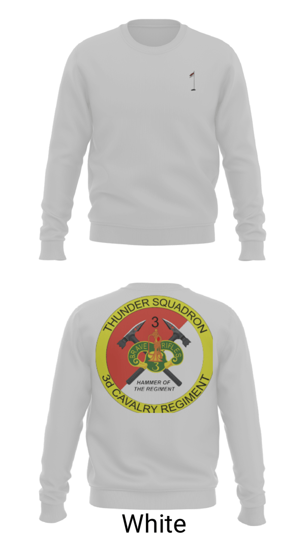 Crew Neck Sweatshirt, 3rd Cavalry Regiment, Army, Teamtime, Team time, sublimation, custom sports apparel, team uniforms, spirit wear, spiritwear, sports uniforms, custom shirts, team store, custom team store, fundraiser sports, apparel fundraiser