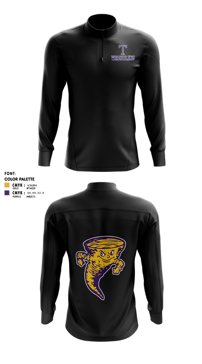 Taylorville Wrestling Club 5122826 Quarter Zip Jacket - 55
