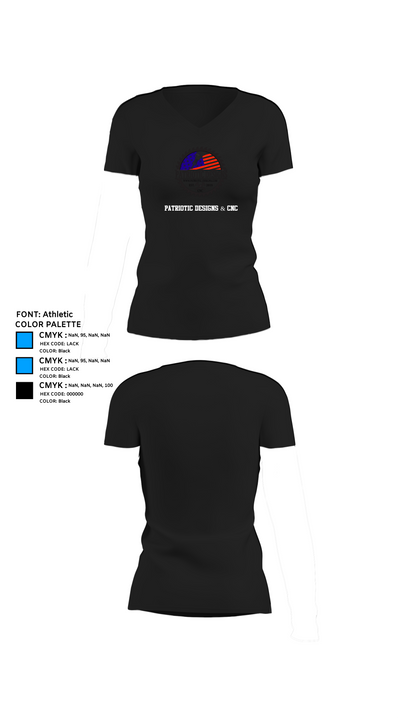 Patriotic Designs & CNC 16336265 Women's Short Sleeve V-neck Shirt - 37